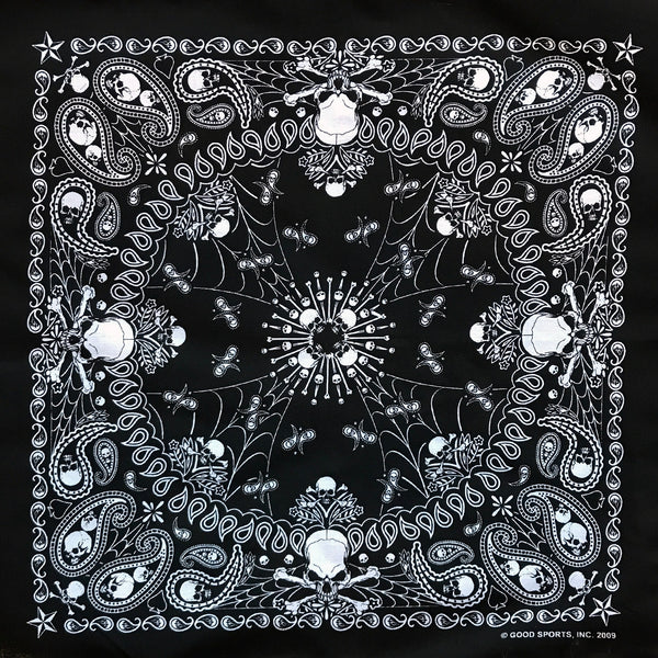 Versnipperd specificatie Woedend Rockmount Black Skull & Crossbones Cotton Bandana