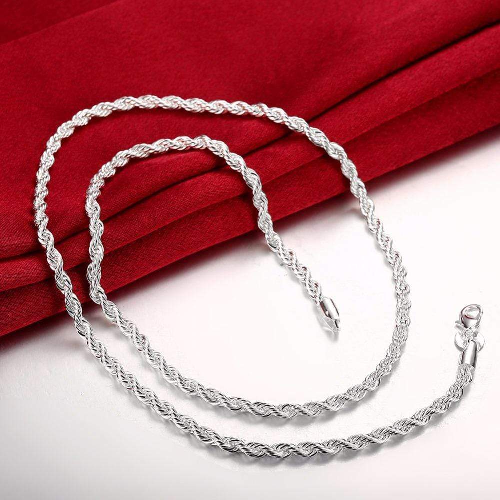 4mm 20 inches silver plated Italian 