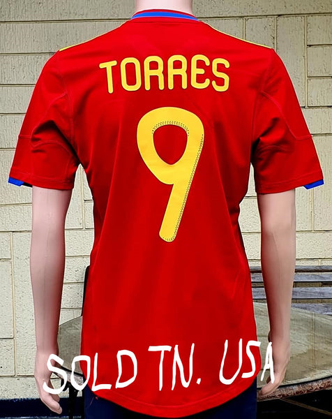 SPAIN 2010 CUP PRE-CHAMPIONSHIP FERNANDO TORRES 9 JERSEY ADIDAS – vintage soccer jersey