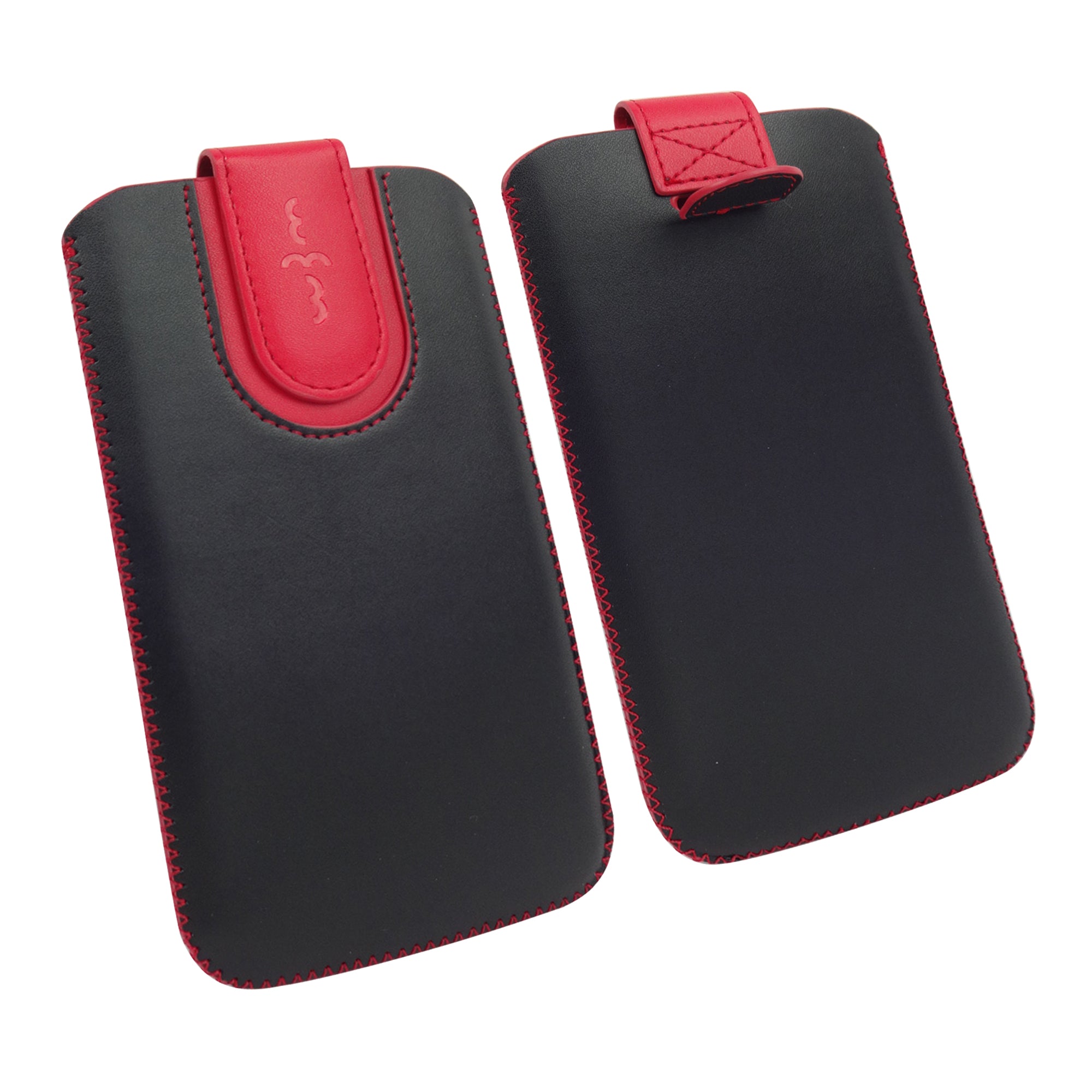 Universal Phone Pouch - Black Red Plain