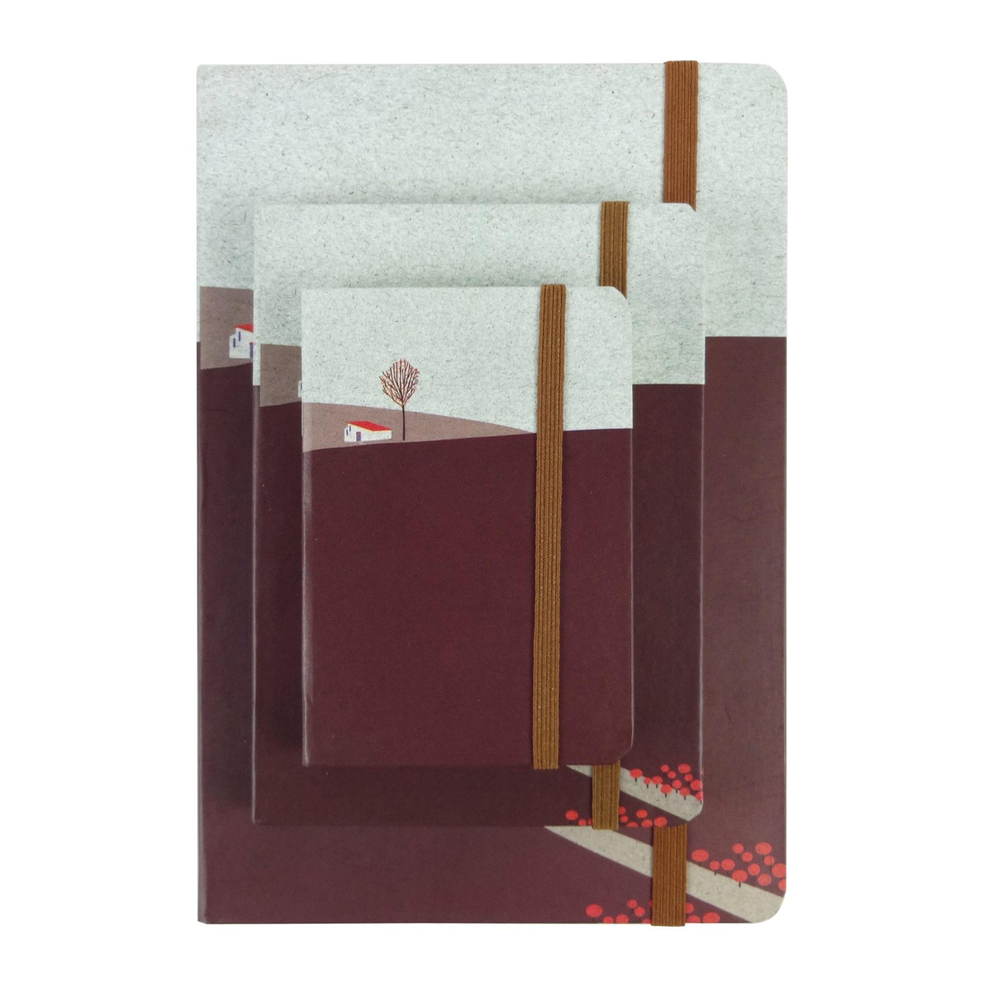 Landscape Red Grey Small Tree - Set of 3
