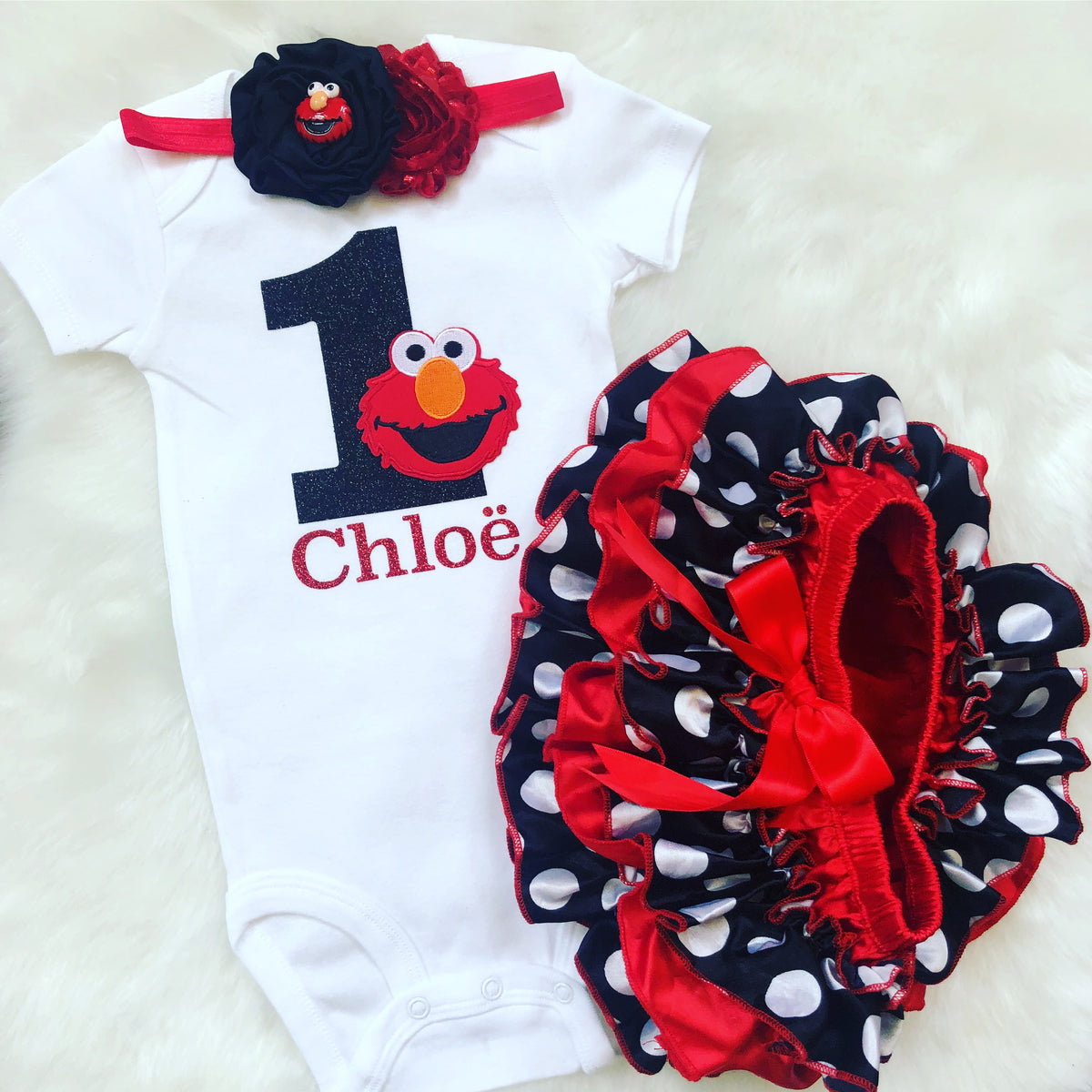 Elmo Birthday Outfit- First Birthday outfit/ Sesame Street/ Elmo