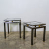 Pair of Mid-Century Modern Stainless Steel and Glass Side Tables