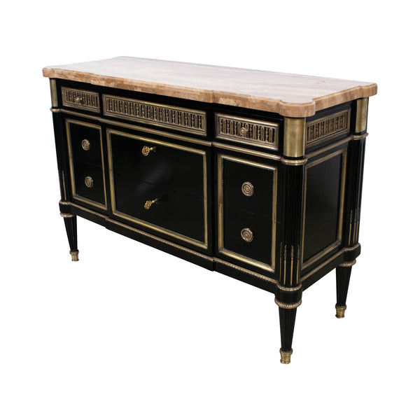 A Ebonised Louis XVI style Commode