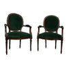Pair of French Antique Louis XVI Walnut Armchairs