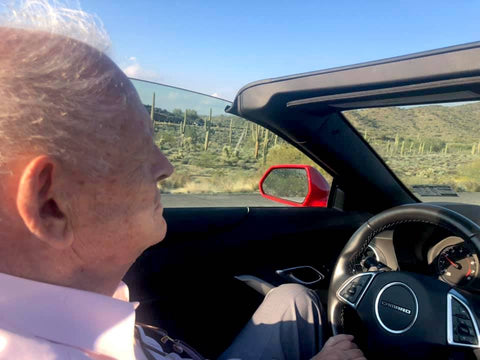 Hank Ebes chauffeuring Tom Kapitany through Arizona