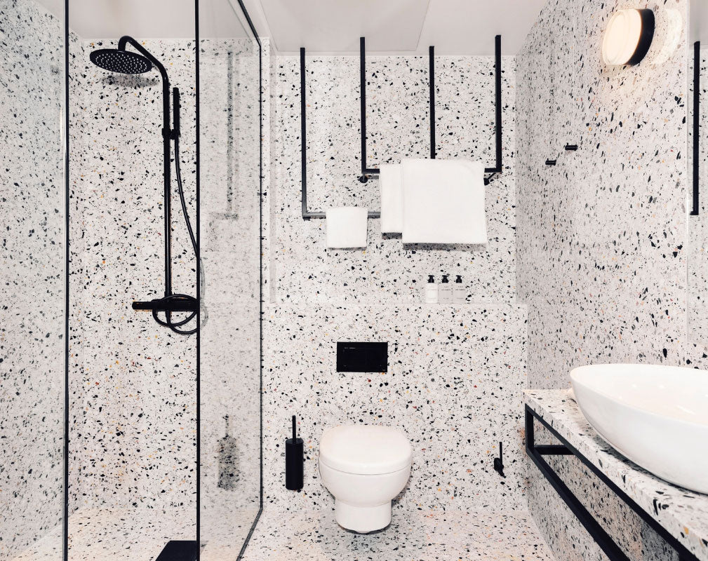 Blique by Nobis is a contemporary design hotel in Stockholm in a converted warehouse - bathroom