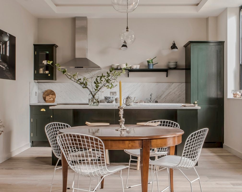 Dark Painted Kitchens by British Standard in a converted school building in Hackney