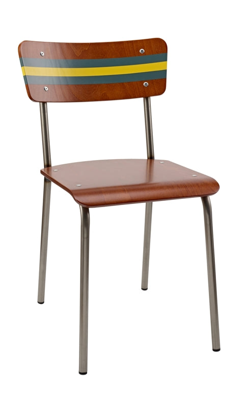 Buy Scott & Taylor's classic school chair with green and yellow stripe from the Warehouse Home store