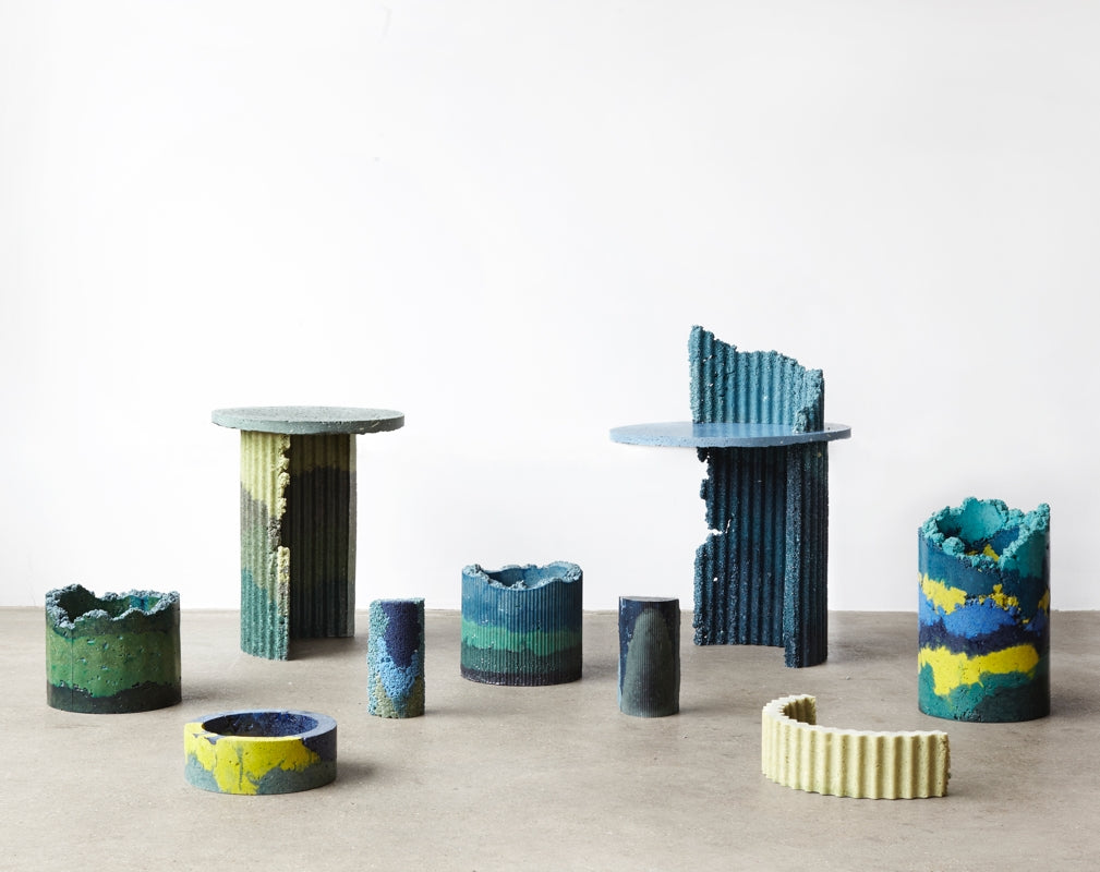 Charlotte Kidger's collection Industrial Craft is a material based project that will feature at London Design Fair 2018
