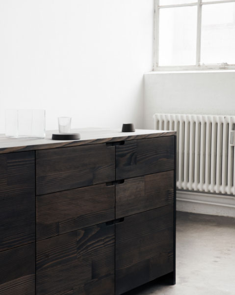 Created from surplus Dinesen wood flooring planks UP is a sustainable kitchen design by Reform in collaboration with Lendager Group