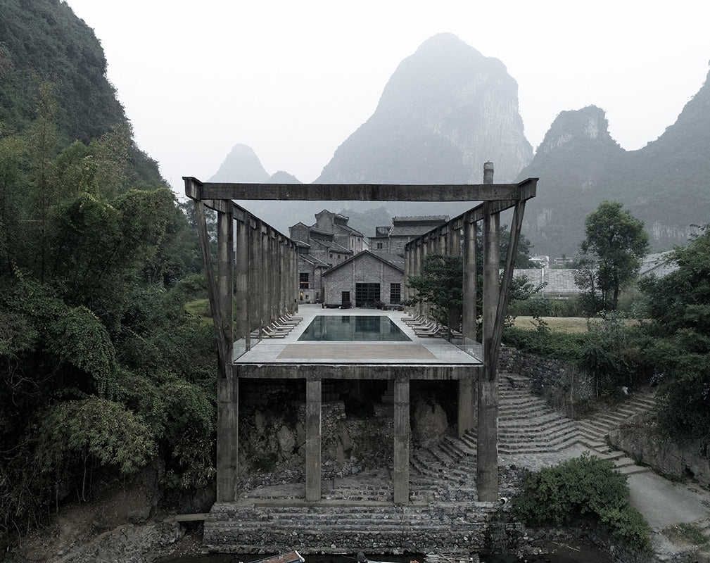 exterior of alila yangshuo a converted sugar factory in china by vector architects photography by Shengliang  Su