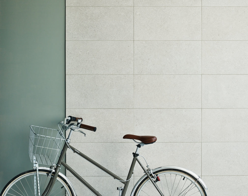 Gandino Monza tiles by Claybrook Studio create a sleek feature wall