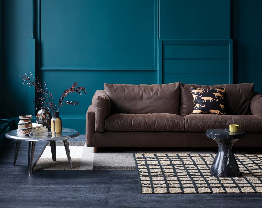 Habitat's Elkin sofa from their AW18 collection is the focal point of an industrial chic living room