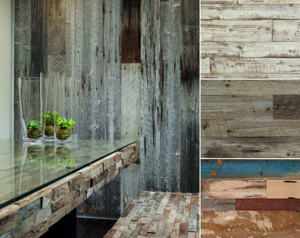 Weathered wood rustic sufraces from Havwoods are ideal for getting that reclaimed look in your industrial space