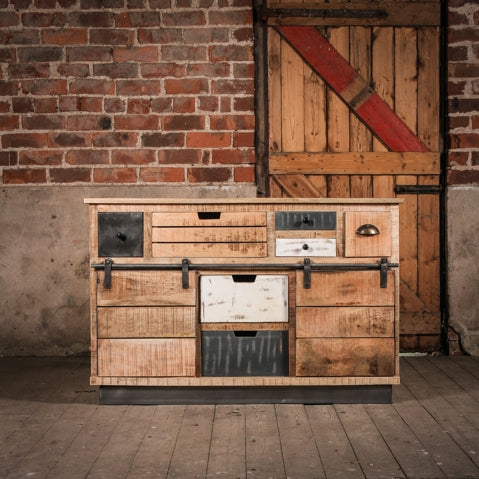 Large industrial style rustic Muntjac cabinet from J.N. Rusticus