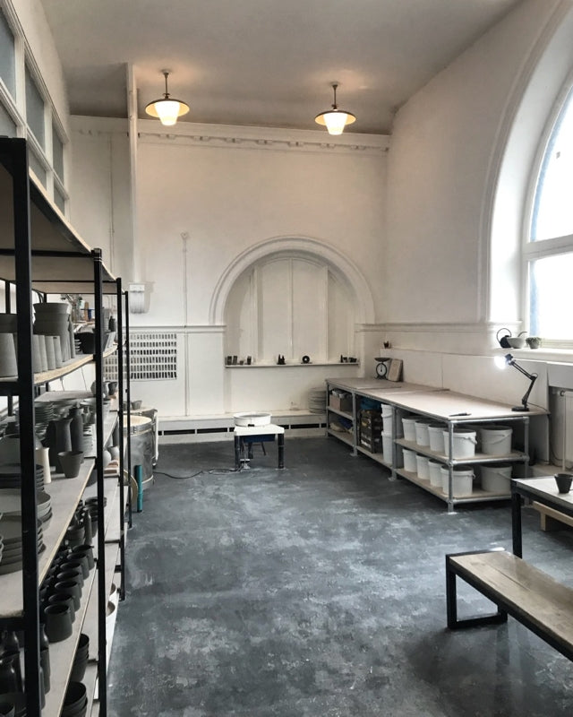 UK-based potter Jono Smart's studio in a converted Victorian school in East Glasgow