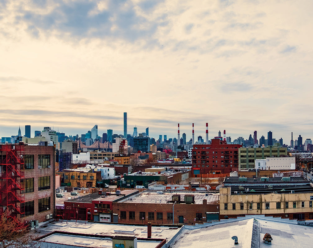 view of brooklyn, new york from the rooftop of the paper factory hotel