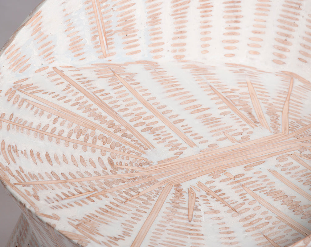Wood and resin stool detail from the landscapes within collection from Wiktoria Szawiel.