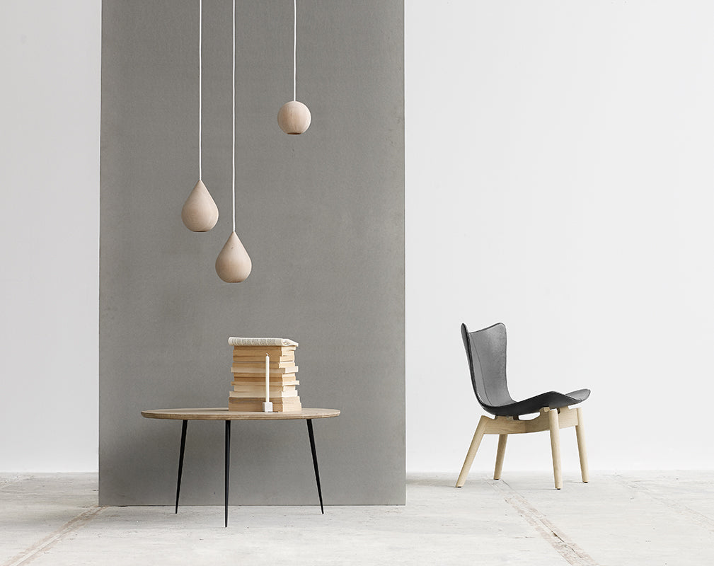 contemporary turned timber pendant by mater design.