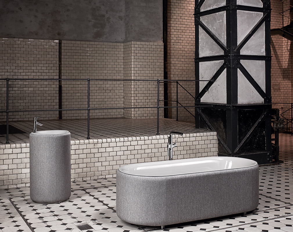 luxe bathroom furniture inside an industrial conversion