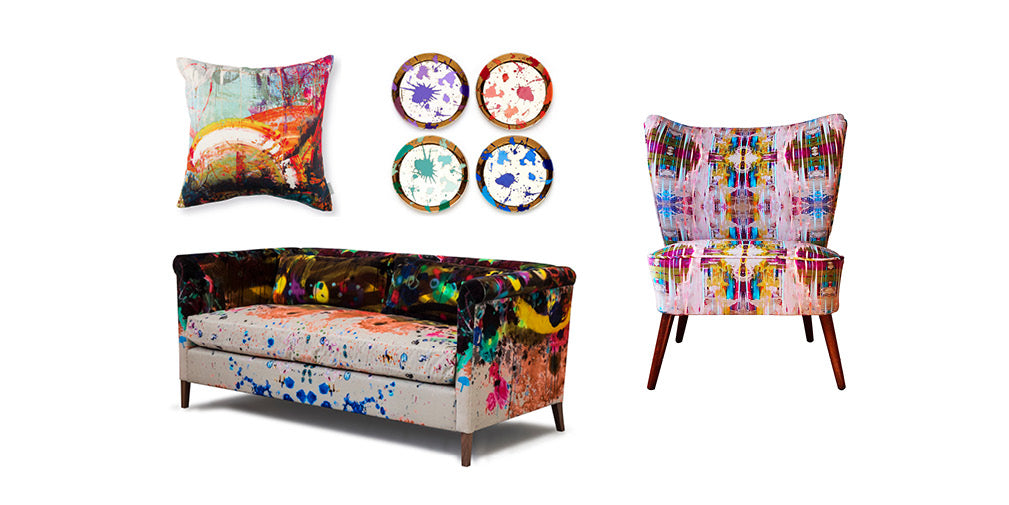 5 of the best interior designs and accessories with a paint splatter pattern.