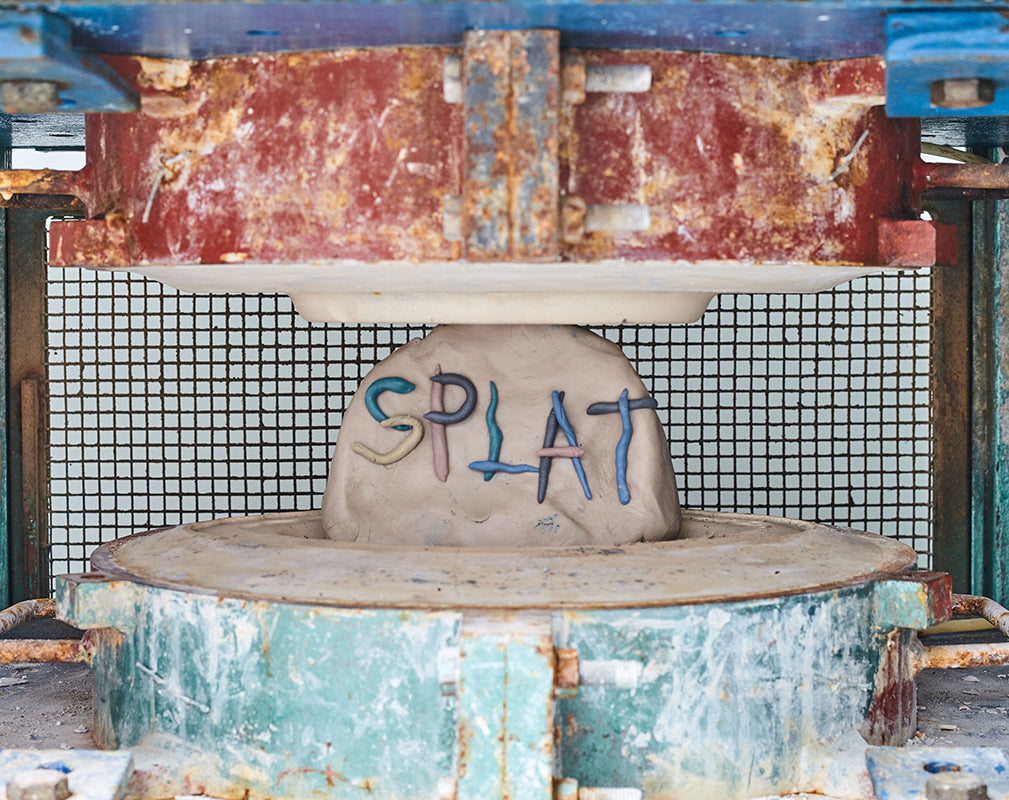 Process image of splat tableware by Granby Workshop