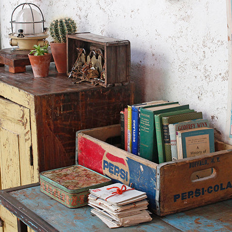 This stylish home office is full of vintage original accessories from Scaramanga