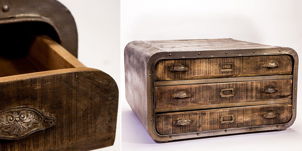 Luxe vintage industrial furniture and storage from Hegron de Carle