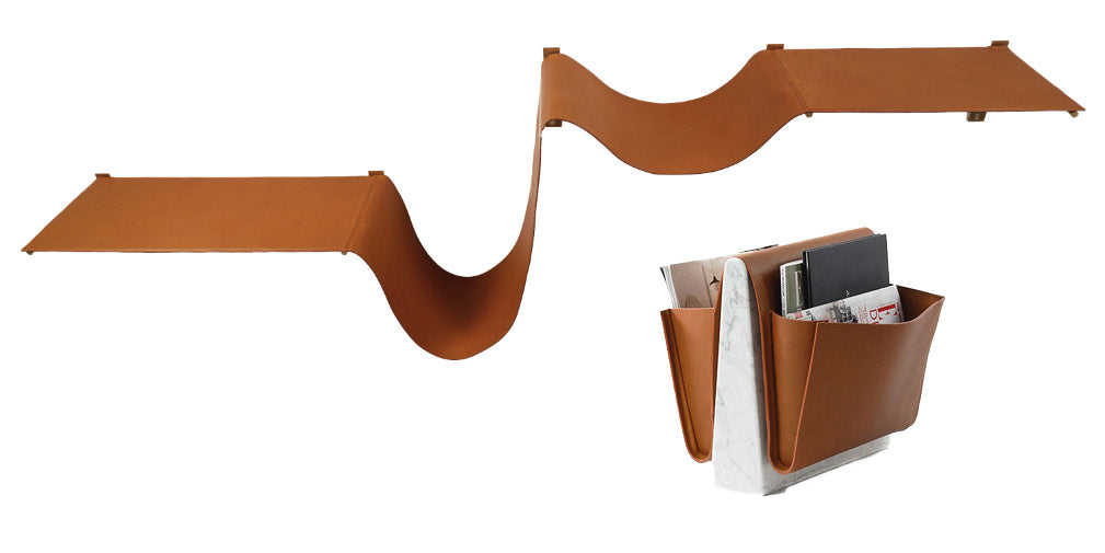 folded leather trend leather magazine rack and office accessories.