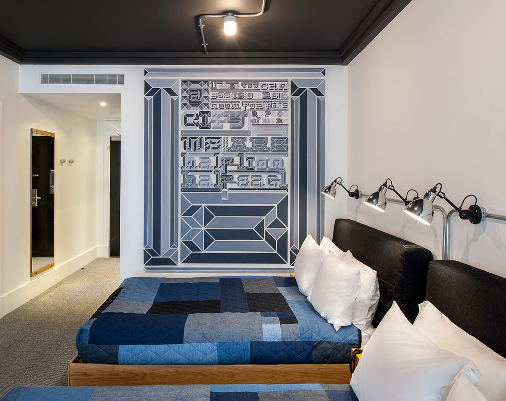 original artwork features in each room of the ace hotel london shoreditch