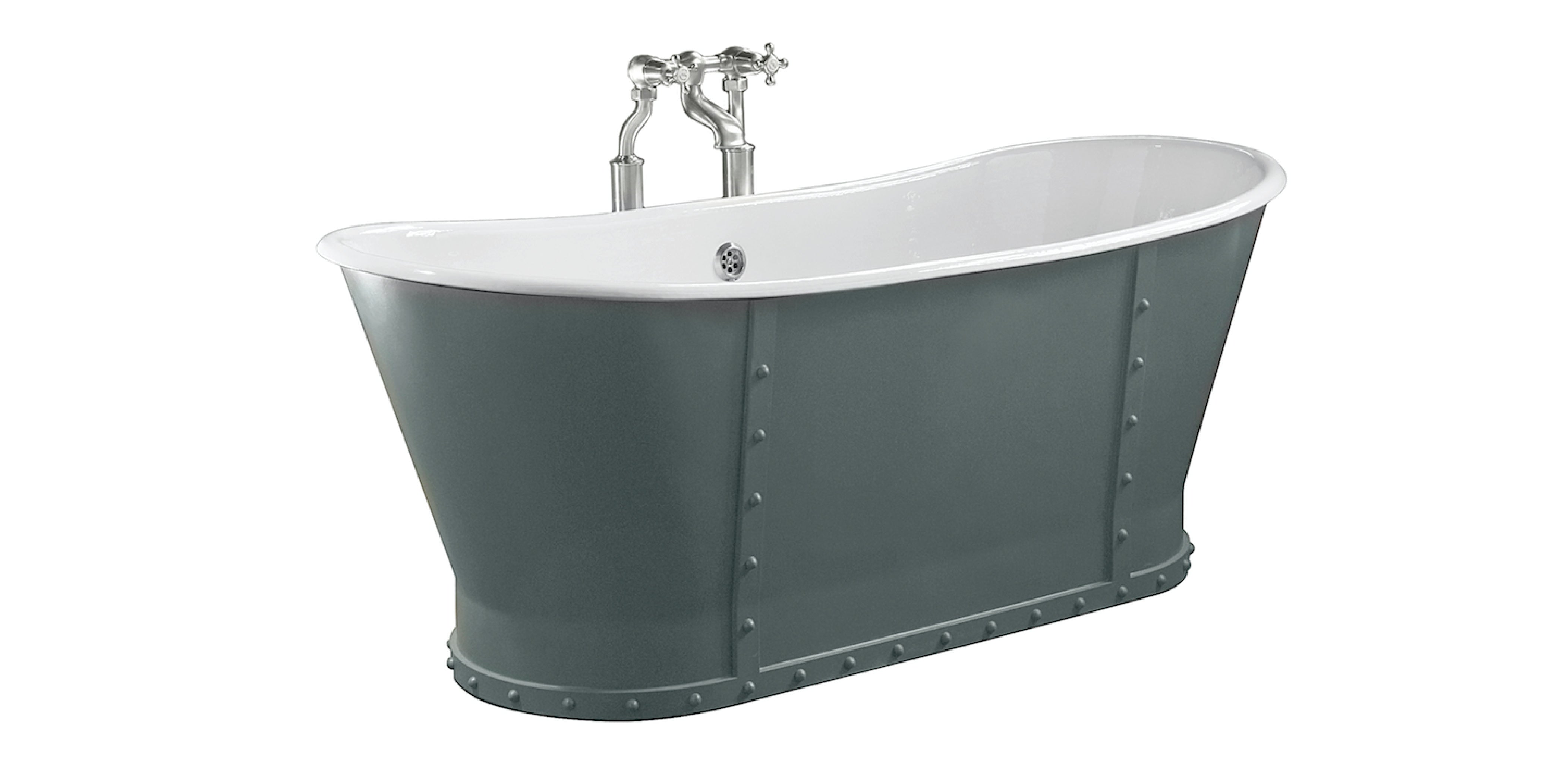 industrial style bath with rivet detail from aston matthews