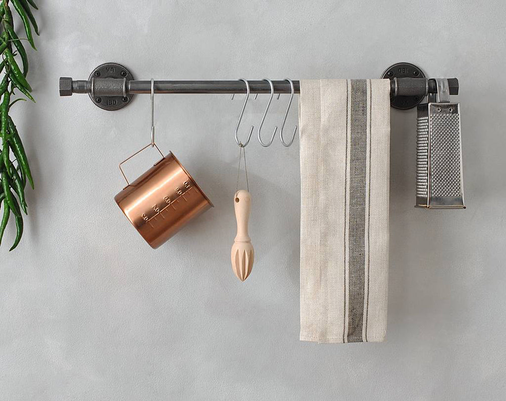 industrial style wall mounted kitchen rail by moa design