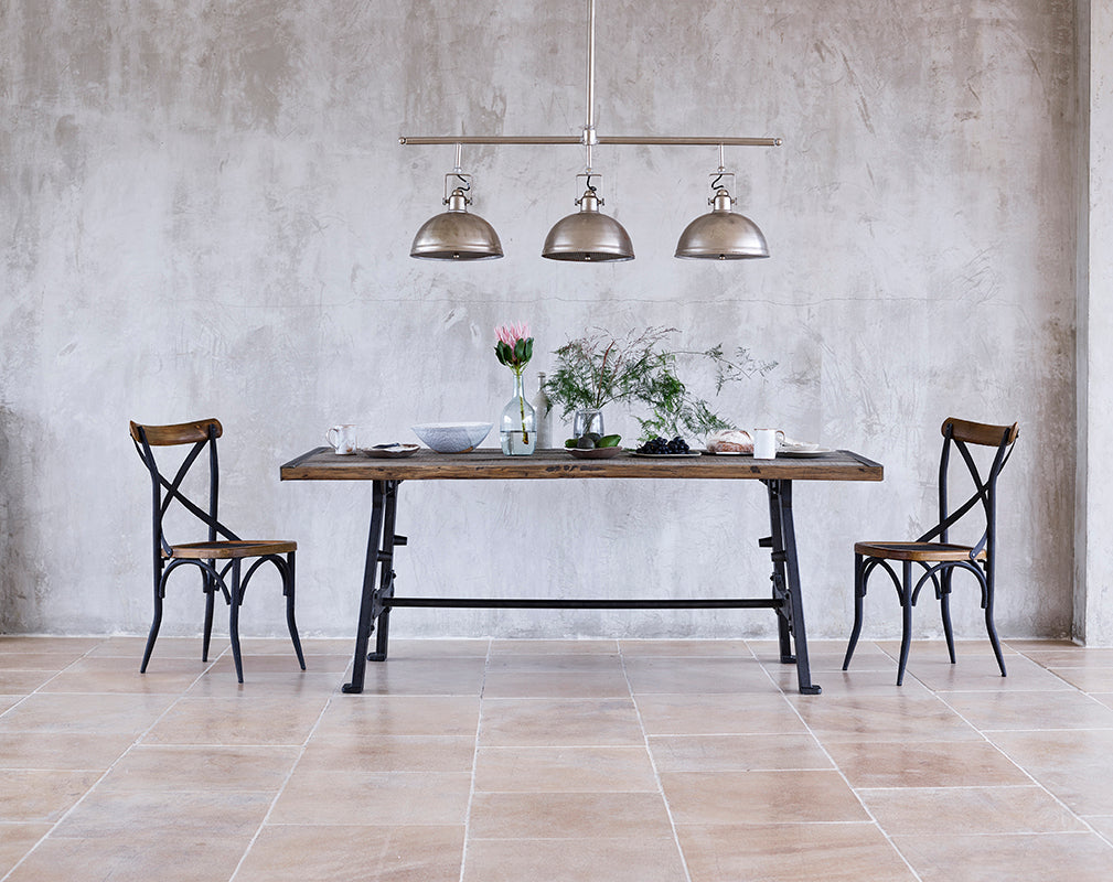 industrial furniture and lighting available to buy from lombok styling by anna mackie photography by brad stephens