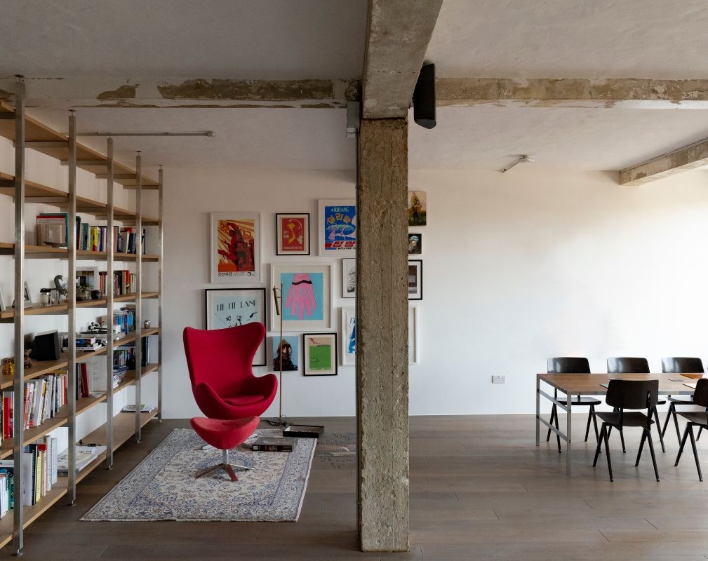 A converted warehouse home in a former industrial building in Clerkenwell 