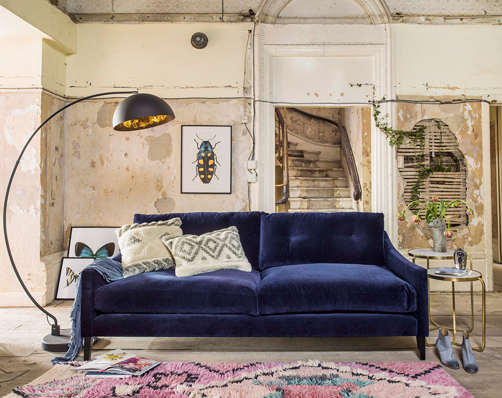This season's interior design trends see playful berber mixed with jewel toned velvet. Photography by Mel Yates