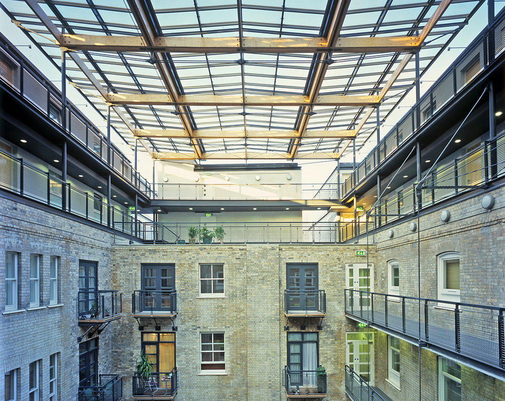 interior courtyard of the grand apartments by ian simpson architects