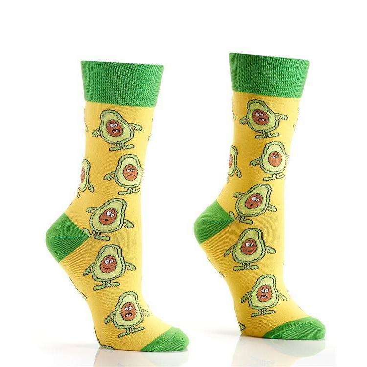 YO SOX AVOCADO WOMEN'S CREW SOCK, NOVELTY, Styles For Home Garden & Living, Styles For Home Garden & Living