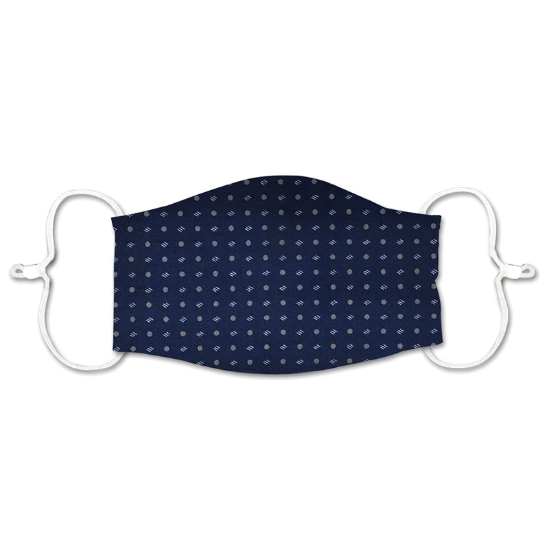 ADULT NON-MEDICAL MASK NAVY W/GREY DOTS