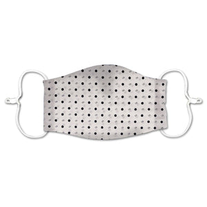 ADULT NON-MEDICAL MASK WHITE W/BLACK DOTS