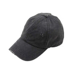 WASHED DENIM HAT PONY HOLE CAP BLACK
