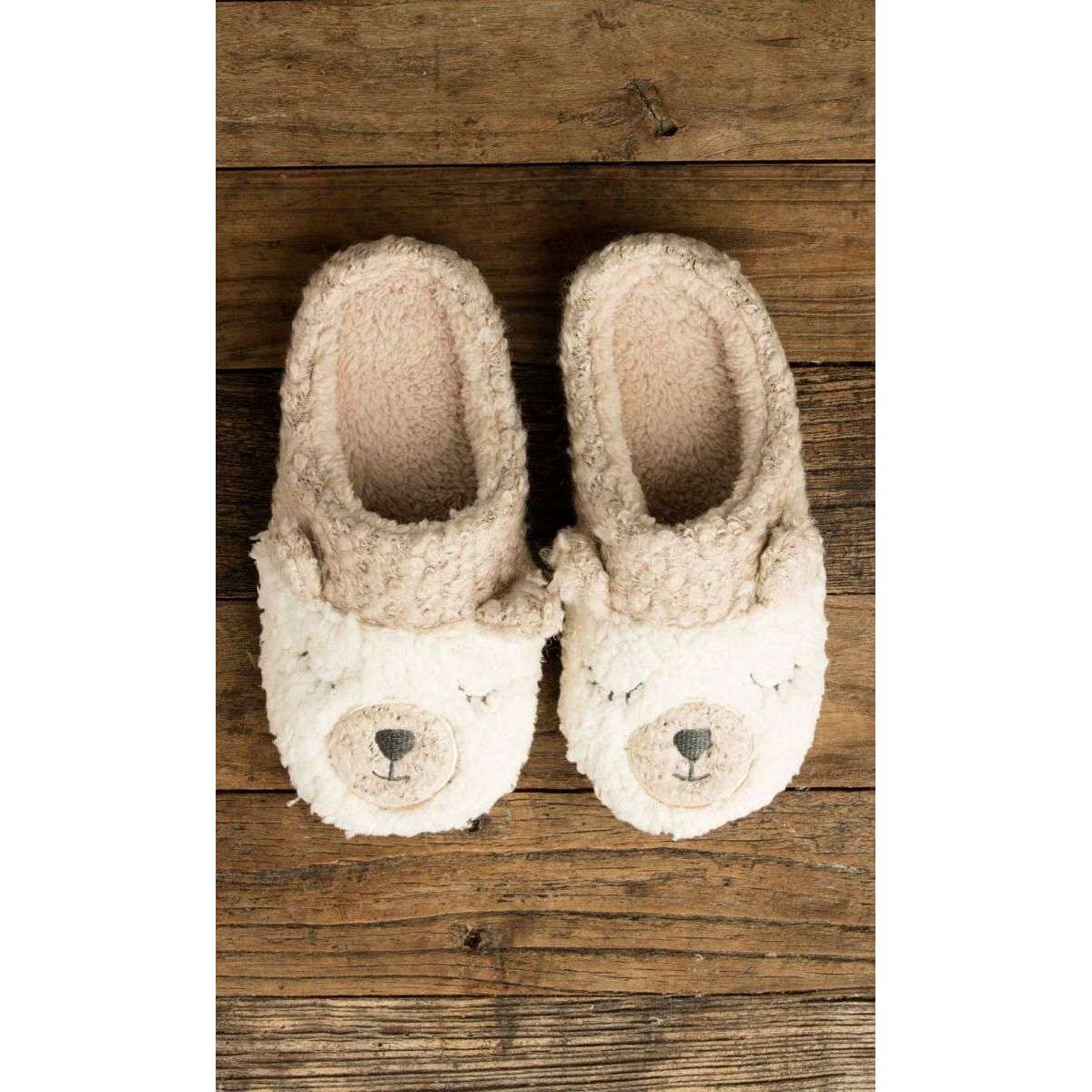 LEMON BERBER BEAR SLIPPERS IN CREAM, WOMS, Styles For Home Garden & Living, Styles For Home Garden & Living