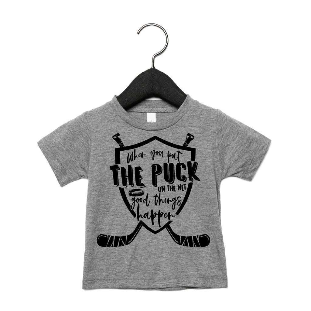 PORTAGE + MAIN WHEN YOU PUT THE PUCK IN THE NET GOOD THINGS HAPPEN TEE CHARCOAL, KIDS, Styles For Home Garden & Living, Styles For Home Garden & Living