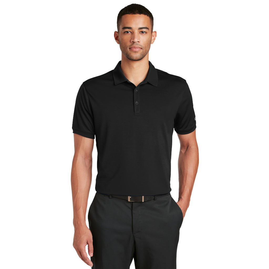 black dri fit polo