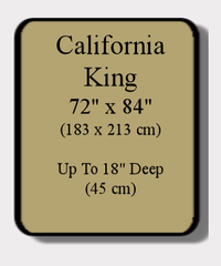 Fits Standard U.S. & Canadian Sizes For California King size Beds 72 x 84 inches up to 16 inches deep
