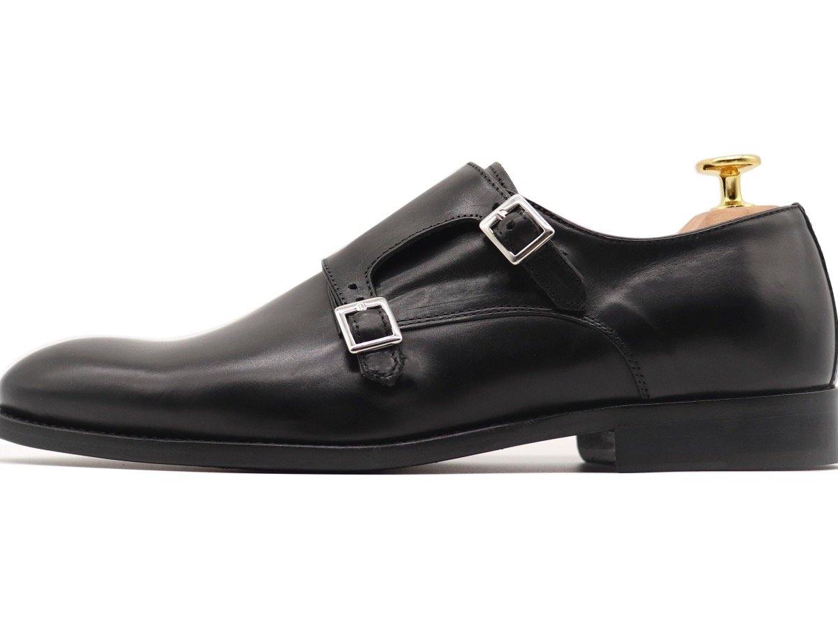 Haste Double Monk Strap Shoes - Black 