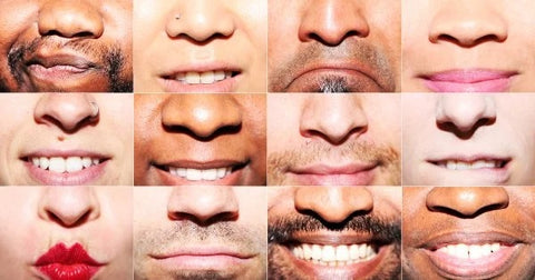 several pictures of the noses of different people