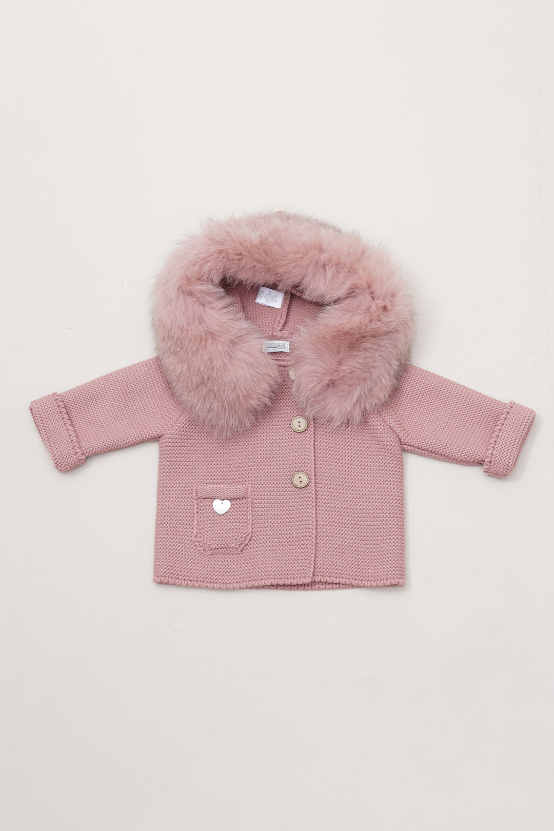 Pangasa AW23 PREORDER Rose Pink Faux Fur Knitted Jacket | iphoneandroidapplications