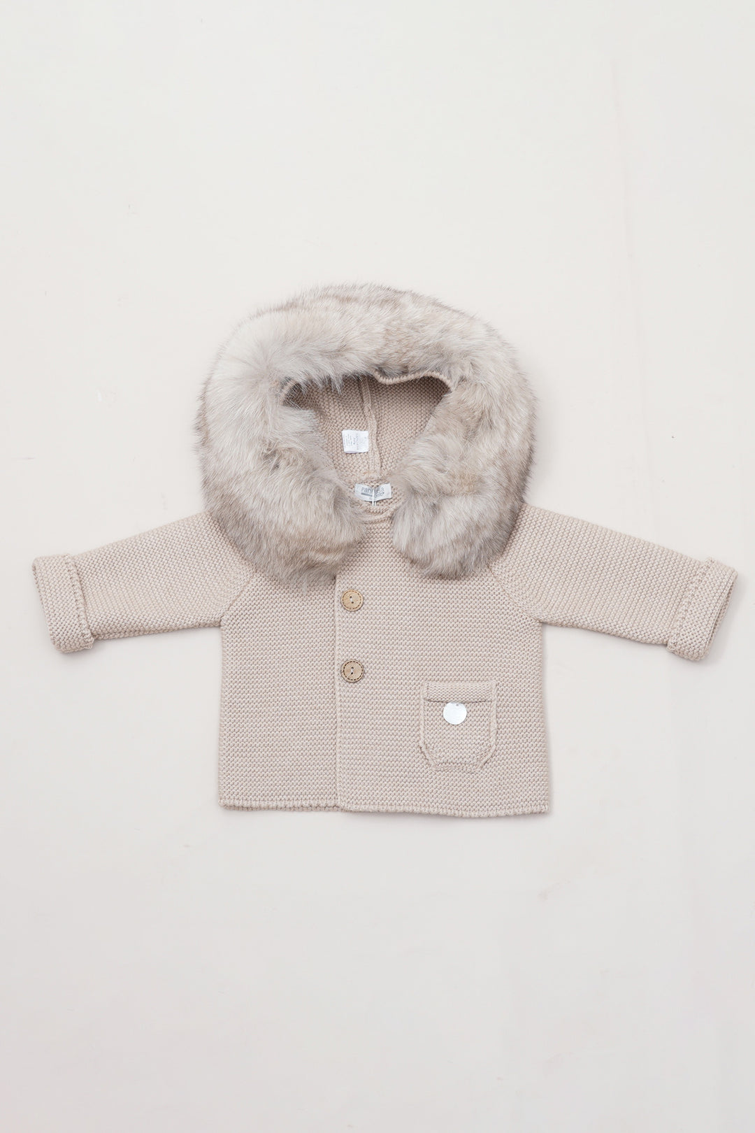 Pangasa AW23 PREORDER Sand Faux Fur Knitted Jacket | iphoneandroidapplications