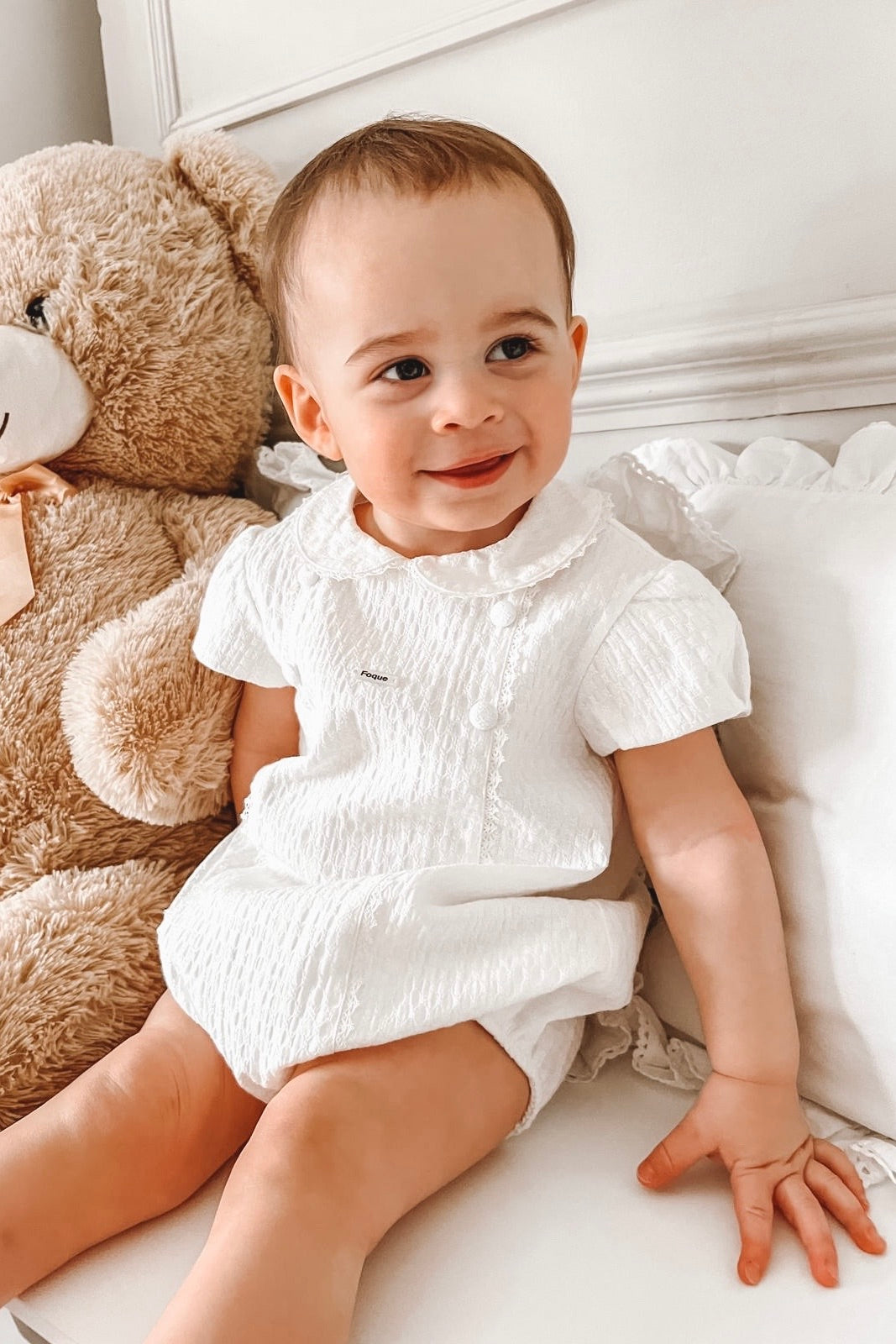 Foque "Lux" Ivory Cotton Romper | iphoneandroidapplications